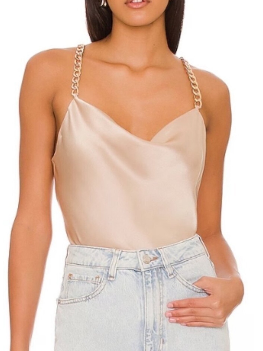 Alice and Olivia Harmon slip tank chain straps